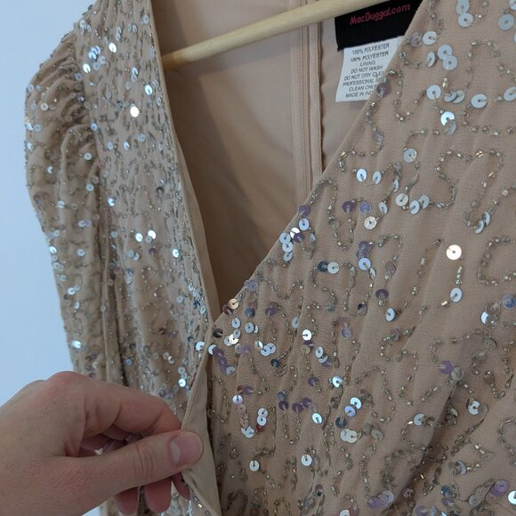 Mac Duggal 10740 Sequin Gown with Embellished Hemlin and Belt - Picture 12 of 16